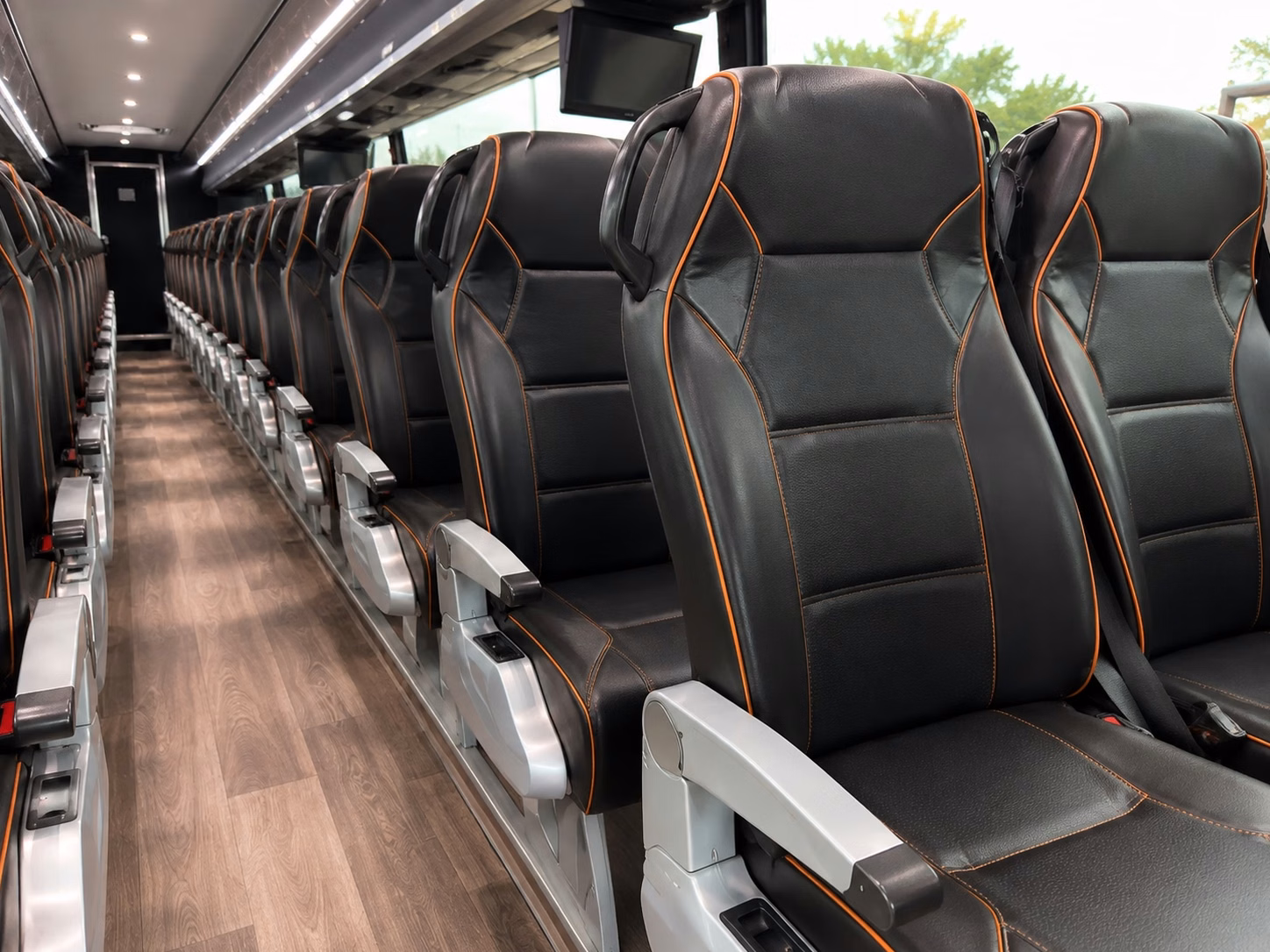 56 passenger charter bus interior